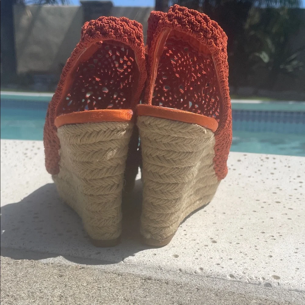 Vince Camuto Orange Espadrille Wedges | Crochet | Knit